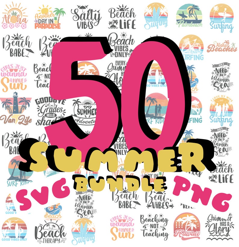 Summer Bundle SVG, Beach Svg, Summertime Svg, Funny Beach Quotes Svg ...