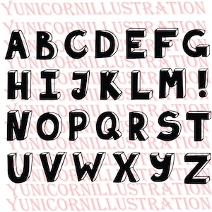 Printable Digital Alphabet Letters, Alphabet Svg, Teacher Gift idea, Alphabet, SVG Alphabet, Cartoon Alphabet, Teacher Svg, Teacher Gift