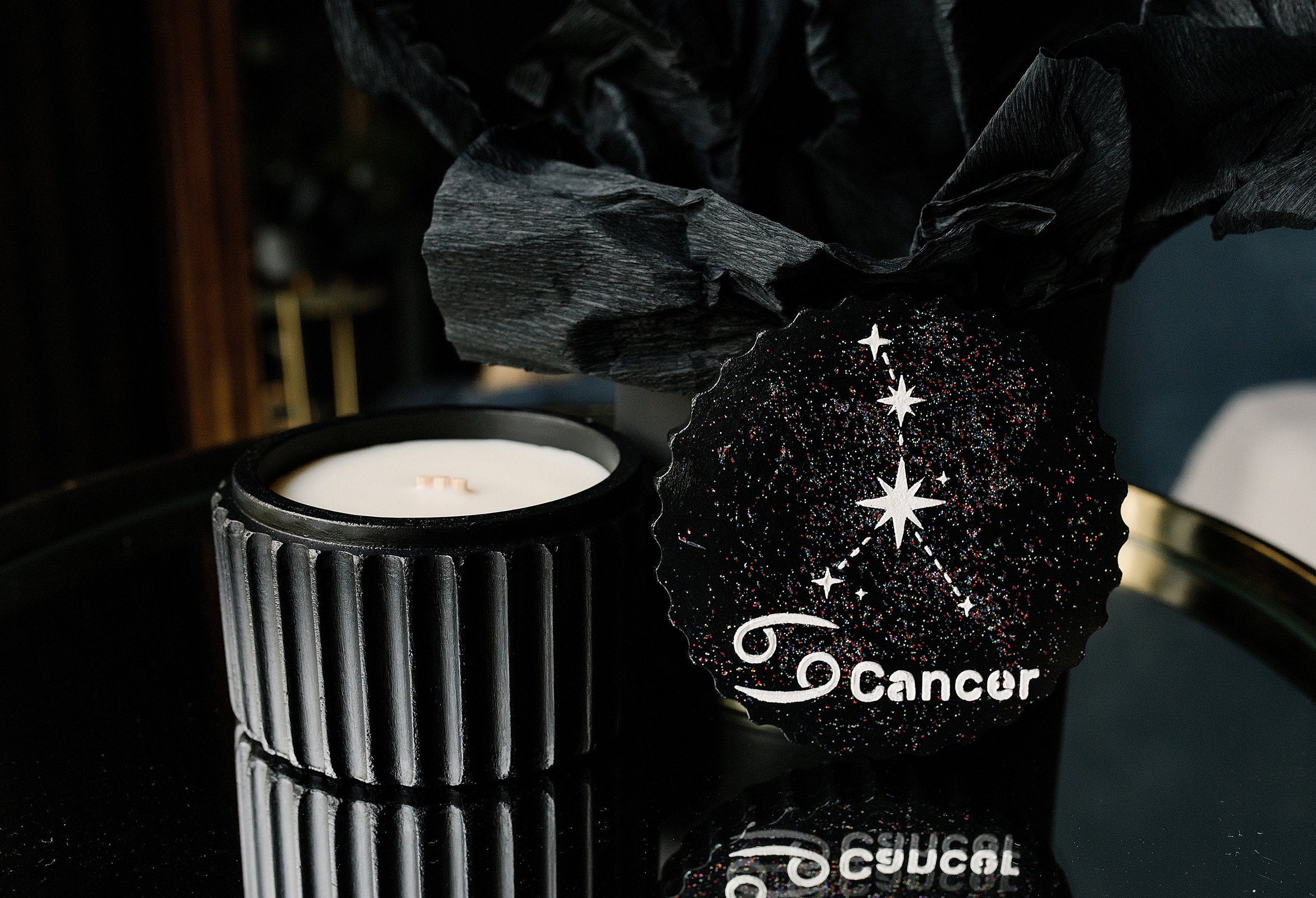 Cancer Zodiac Candle star sign birthday gift Astrology Wood Etsy