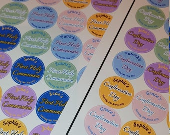 Circular Communion & Confirmation Stickers