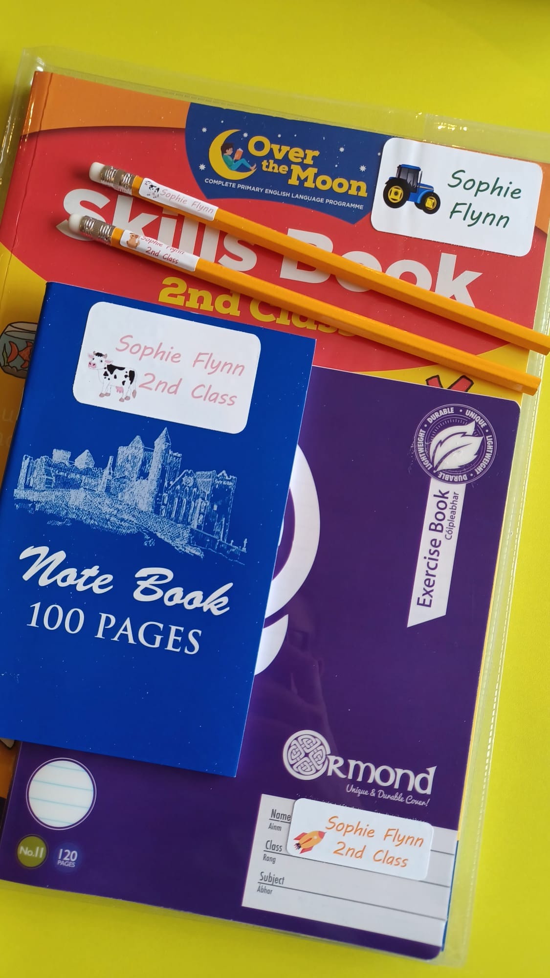 Personalised School Stickers - Print Writing