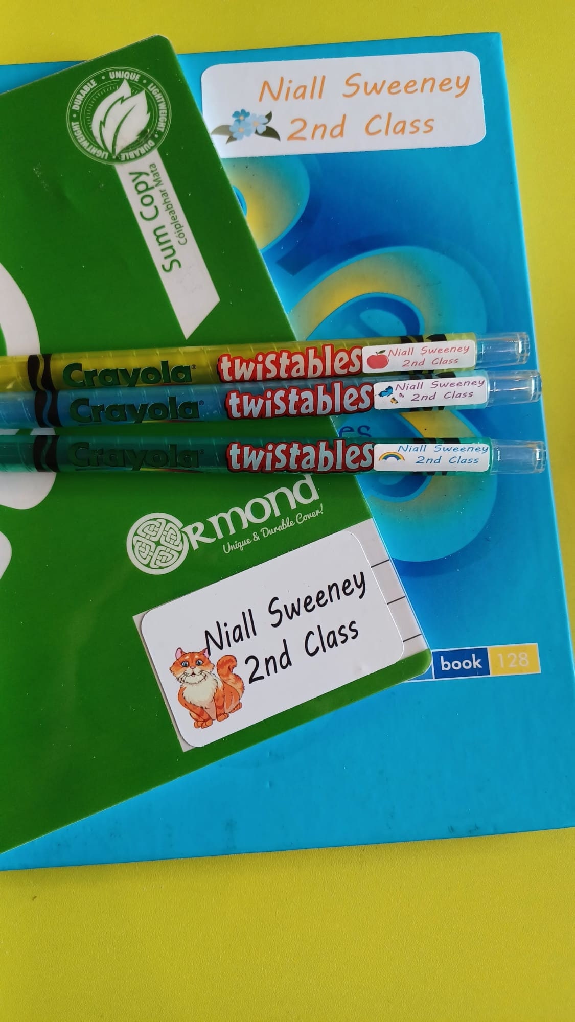 Personalised School Stickers - Print Writing