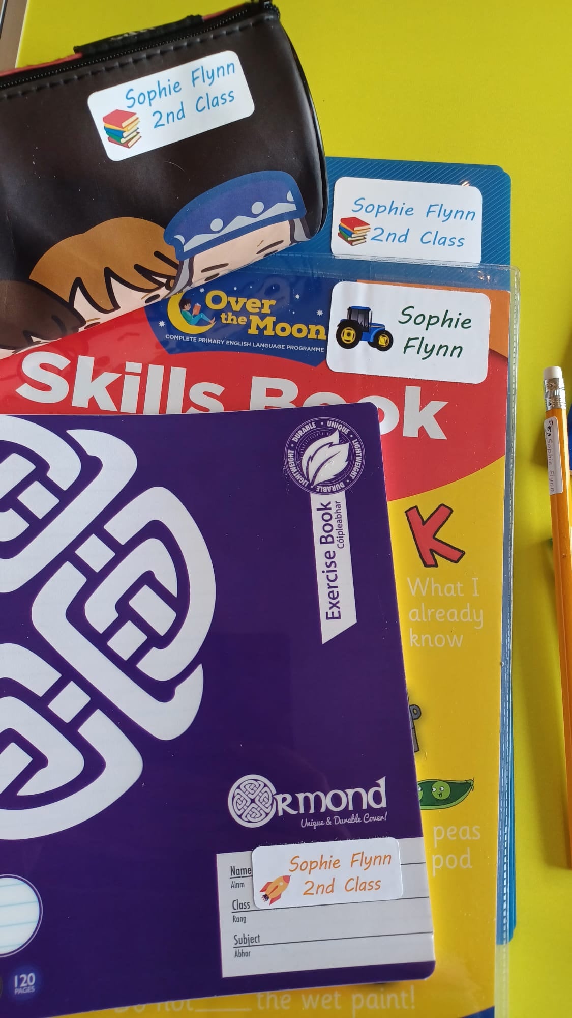 Personalised School Stickers - Print Writing