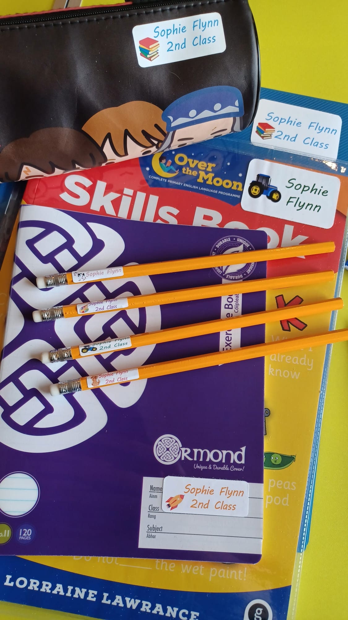 Personalised School Stickers - Print Writing