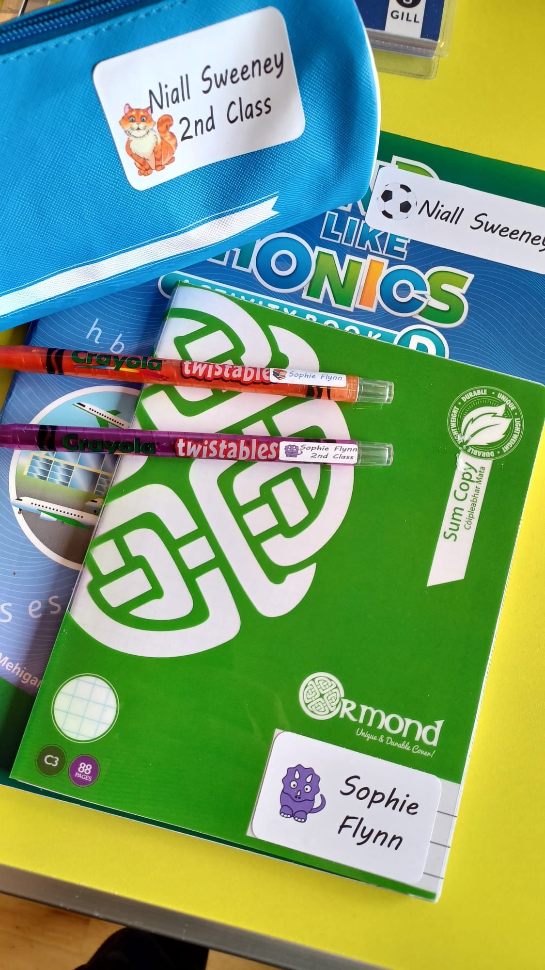 Personalised School Stickers - Print Writing