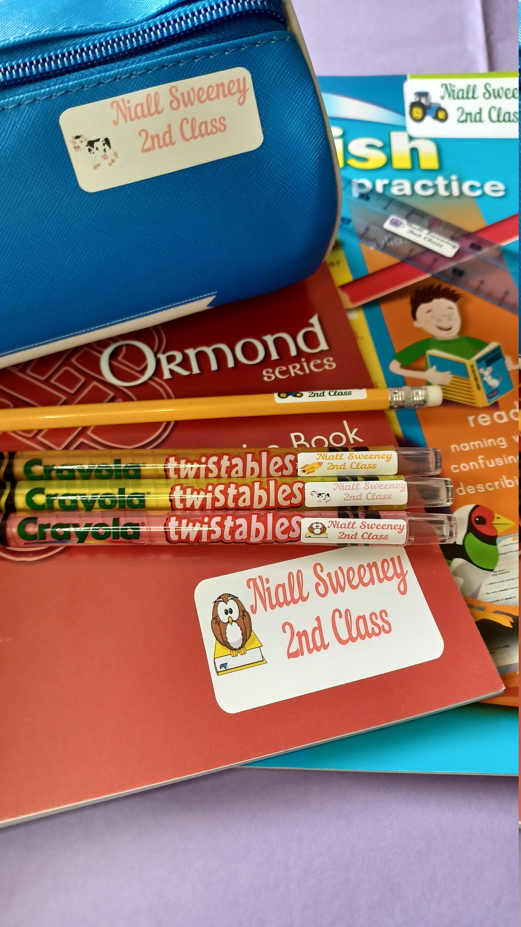 Sticker Name Tags - Cursive Writing