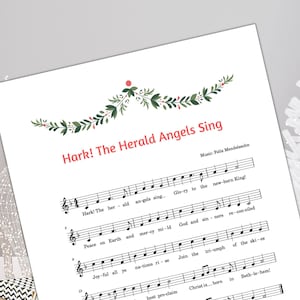 Hark The Herald Angels Sing | Christmas music | Christmas Carols | Holiday Decor | A4 Easy Instant Print
