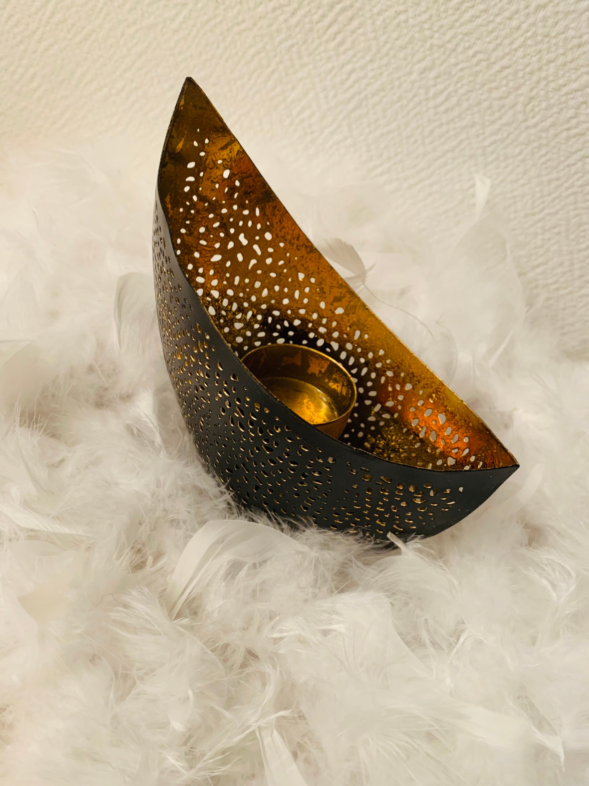 Photophore Noir et Doré