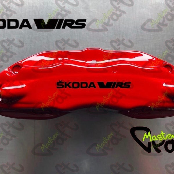 Skoda VRS 35 Colour Brake Caliper GLOSS Vinyl Stickers Decals Set Of 4