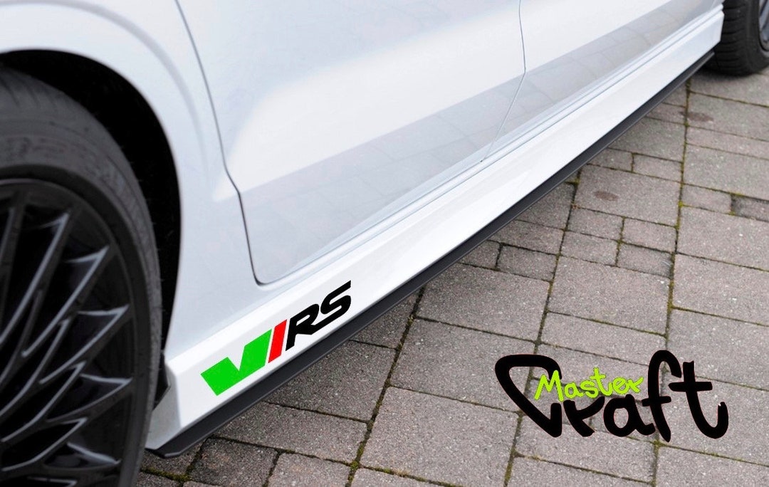 Colour Skoda VRS Logo 35 Colour Side Skirt Gloss Vinyl Stickers Car ...