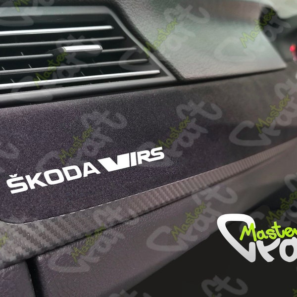 Lot de 2 autocollants en vinyle brillant pour moulures intérieures de voiture Skoda VRS, 35 couleurs