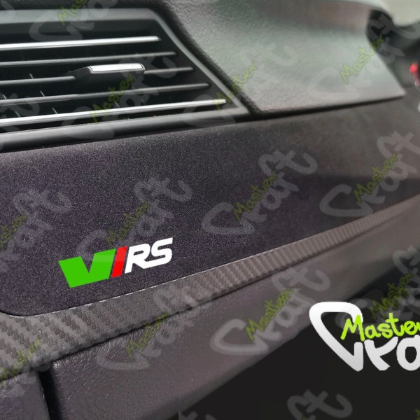 Colour Skoda VRS Logo 35 Colour Car Interior Molding Trim Gloss Vinyl Stickers Decals Set Of 2