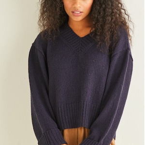 Vintage V Neck Sweater Knitting Pattern: Sirdar Country Classic (PDF Download)