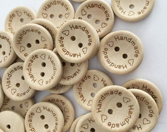 Delicate Round Wood Buttons for Sewing and Crafting Decorations nuosen 200 Pieces Handmade Love Wooden Buttons 15 MM & 20 MM