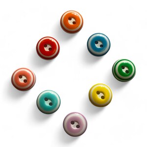 Baby Cardigan Buttons: Bright Round Resin (12.5mm, 2-Hole)