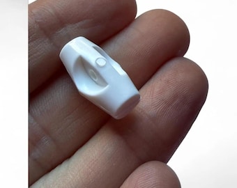 Baby Toggle Buttons, White Plastic Duffle Fasteners (19mm, 6-Pack)