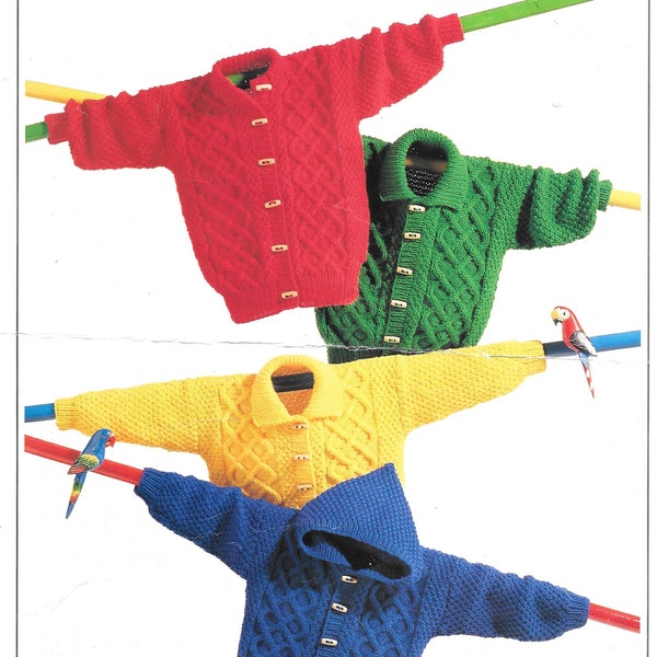 Vintage Peter Pan Super Cute Aran Children's Jacket Very Easy Knitting Pattern PDF Instant Download Digital Craft DIY Knit Great Quality