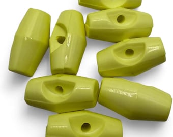 Baby Toggle Buttons: Lemon Plastic Fasteners (19mm, Set of 6)