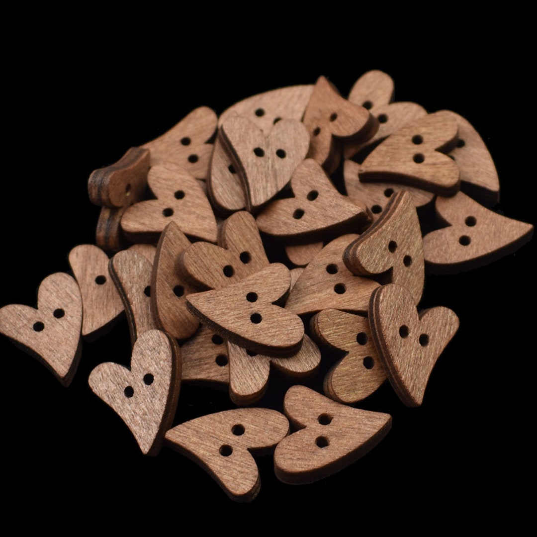 Handmade With Love Wooden Buttons 3 Sizes 15/20/25mm Great for