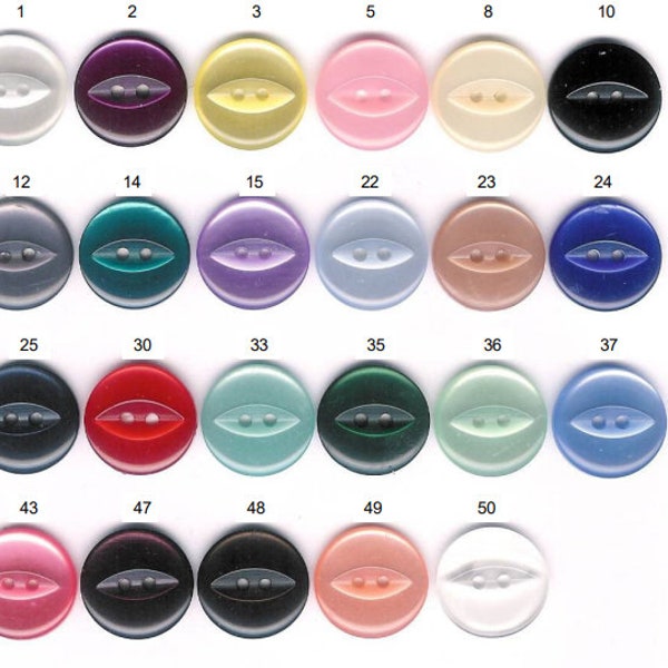 FishEye Buttons Quality Baby Cardigans 2 Hole Various Colours and Sizes Available Knitted Baby Clothes 11mm 14mm 16.5mm