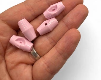 Pink Toggle Buttons for Baby Clothes: Durable Oval Plastic, 6-Pack