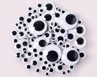 Self Adhesive Googly Eyes Stick On Wobbly Wiggly Arts Craft 7mm To 20mm