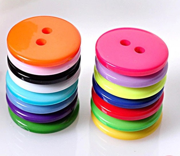 100pcs Mixed Color 2 Holes Multicolor Resin Buttons Fit Sewing Scrapbook 15mm 