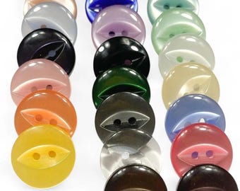 Fisheye Sewing Buttons: Multi-Color, 3 Sizes Pack of 12