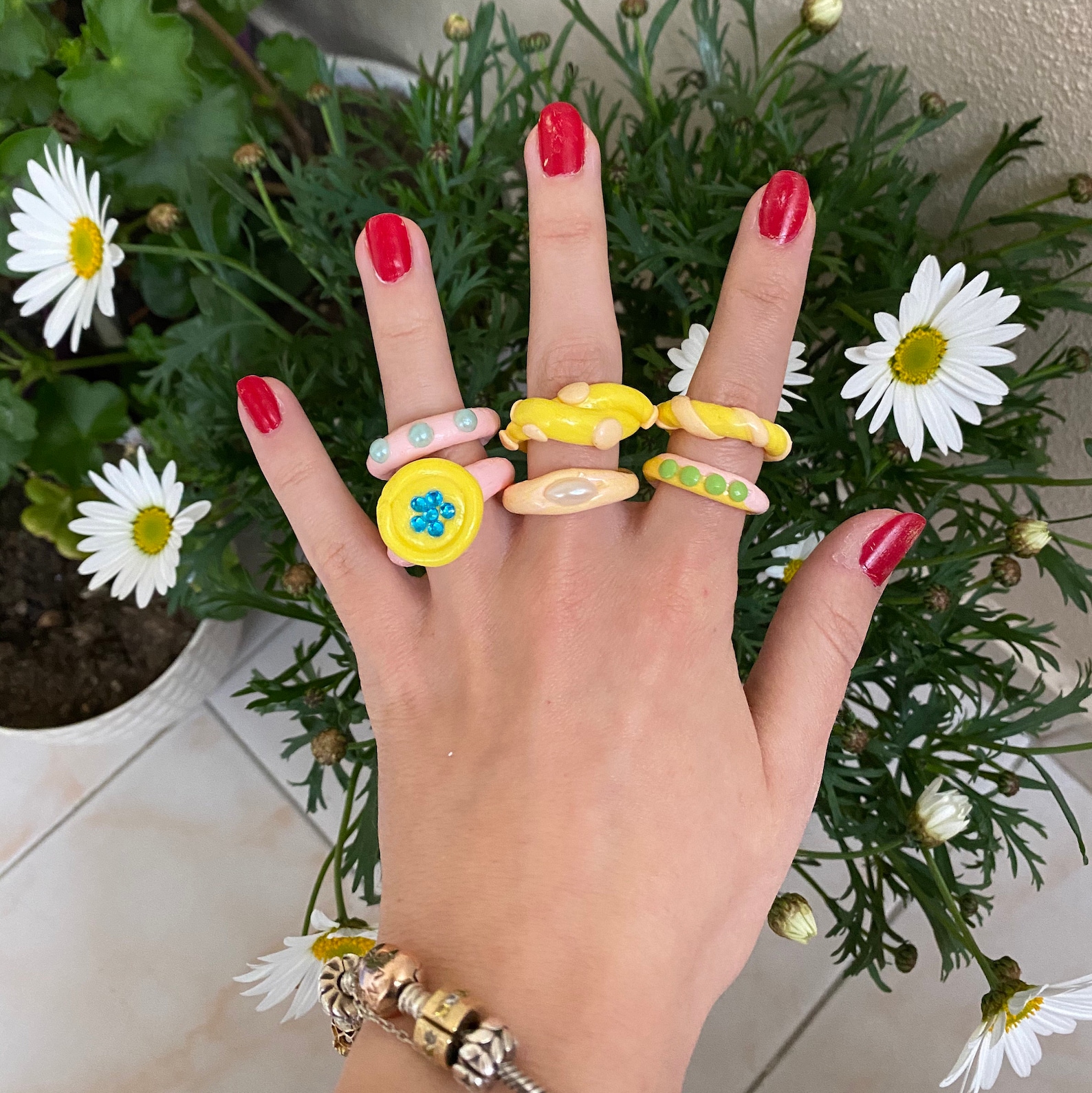 Handmade polymer clay rings Chunky clay ring Clay rings Etsy