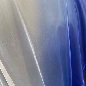 Ombre weiß blau Mesh 2-Wege-Stretch verkauft Bulk-Lager