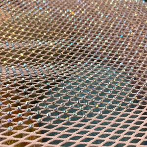Pink Fish Net With Rhinestones Iredecen Stretches for All 4 Sides Sold ...