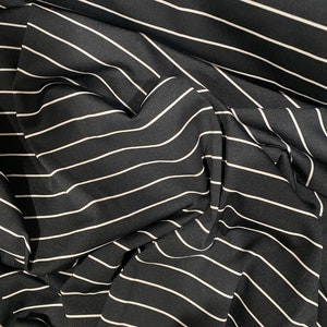 Striped spandex black/White4 way Stretch sold by the yard