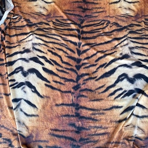 tiger design velvet 4 way  fabric sold  by the yard