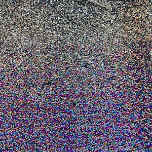 Ombre veelkleurige pailletten 4 way Stretch mesh zwart verkocht op maat gesneden