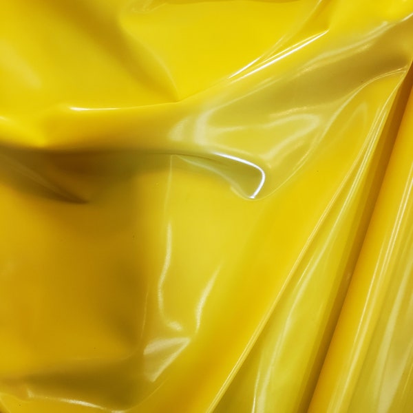 Látex amarillo brillante elástico en 4 direcciones con tela gruesa de Spandex que se vende cortado a medida