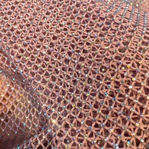 Pink Fish Net With Rhinestones Iredecen Stretches for All 4 Sides Sold ...