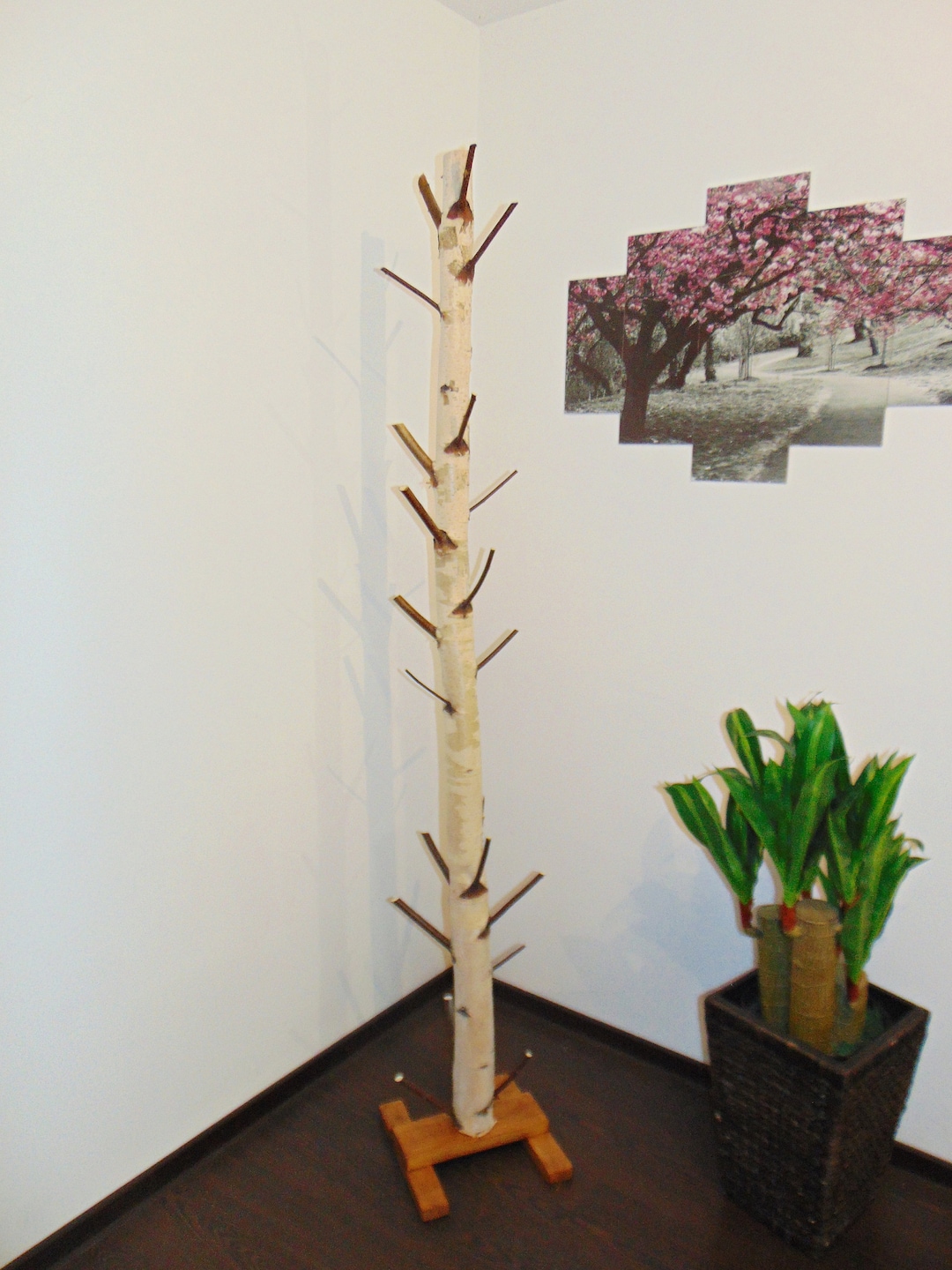 Custom Birch Tree,birchwood Hooks,free Stand Birch Coat Rack,real Birch ...