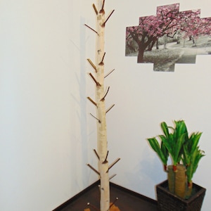 Custom Birch tree,birchwood hooks,free stand birch coat rack,real birch rack, ghift coat rack,stuning birchwood,,garderobe rack,indoor tree