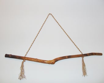 Rama de madera a la deriva para colgar la pared, elegante Macrame Driftwood, decoración de la pared de la sala de estar, madera en la pared, decoración de la pared del dormitorio sobre la cama