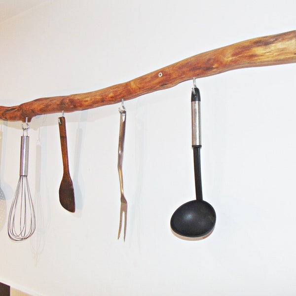 kitchen wall hangers.driftwood hanghers,kitchen towel hanger,rustic hangers,wood spoon support,kitchen tools hook