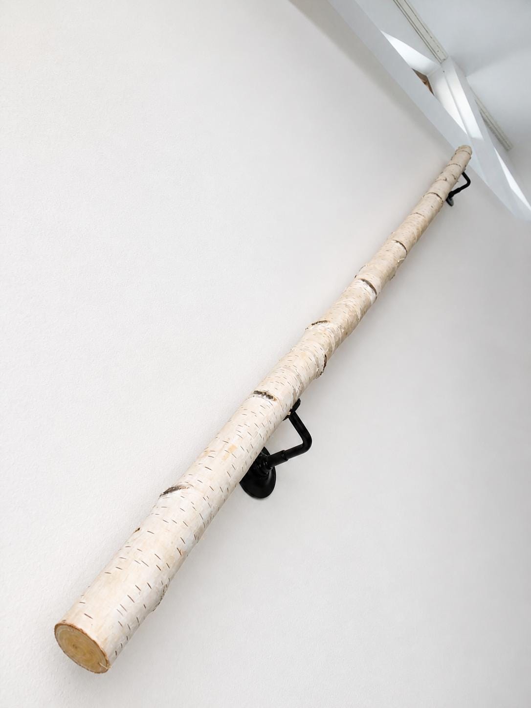 Handmade Birch Log Stair Handrail, Wall Mounted Bannister Rail - Etsy