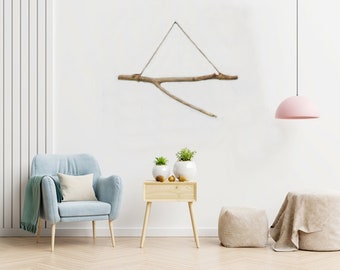 Sturdy Driftwood Branch, Rustic Wall Hanging, Macrame Decor