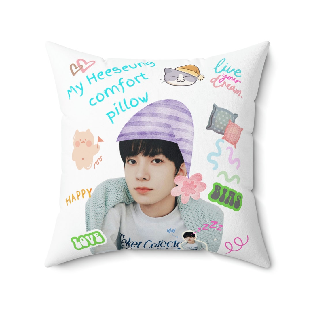 Enhypen Inspired Heeseung Square Pillow, Room Decor, Kpop Room Decor