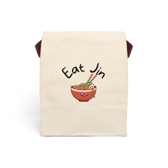 Eat Jin Canvas Lunch Bag With Strap, Lunch Bag, BTS Inspired, Jin Bag,  Kpop, Canvas Lunch Bag, Kpop Merch, Kpop Bag, Seokjin 