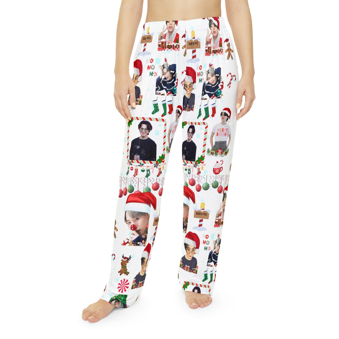 BTS Inspired Jimin Christmas Womens Pajama Pants, Elastic Waist Kpop ...