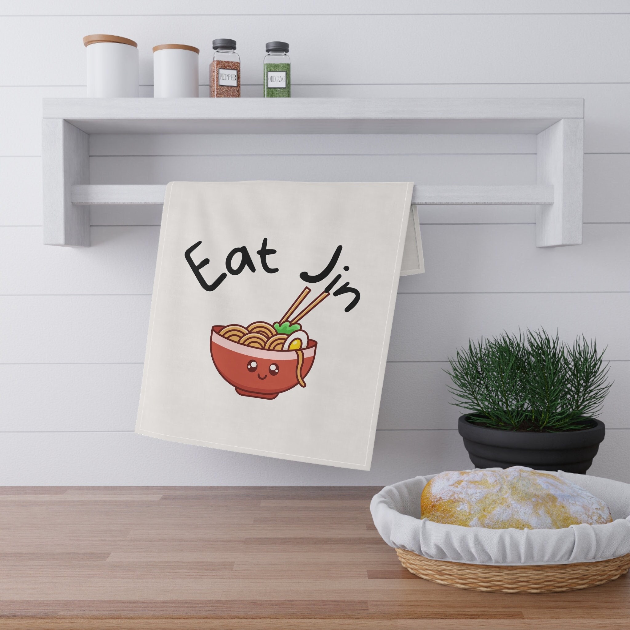BTS Eat Jin Kitchen Towel, kpop kitchen towel, kpop kitchen home decor, Seokin kitchen decor, Jin bias, gift for kpop fan