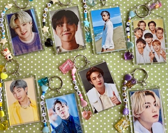 BTS inspired Double sided bias keychains, kpop keychains, k-pop bias keychain, Yoongi, Namjoon, Hobi, Jungkook, Taehyung, Jimin, Seokjin