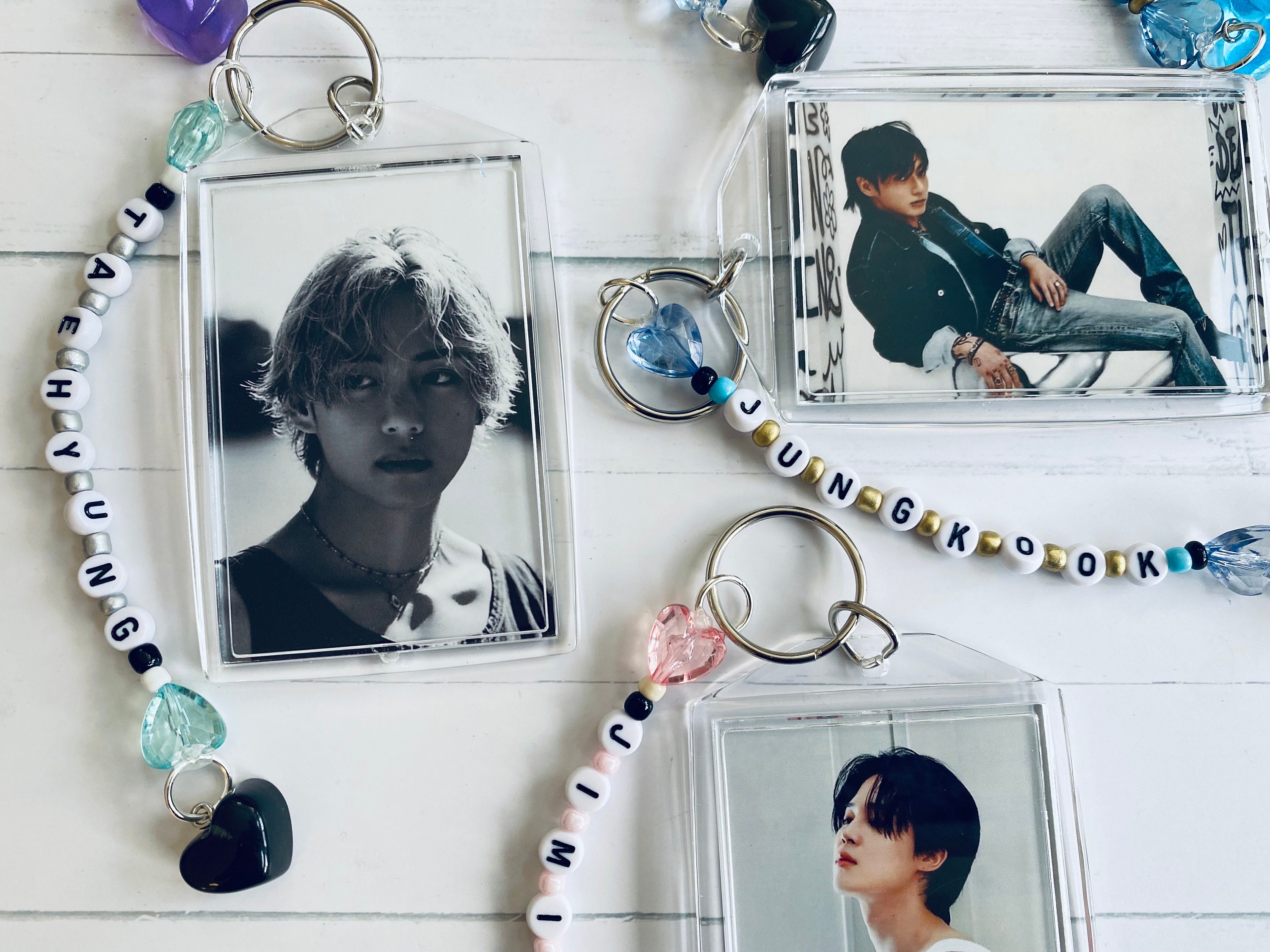 BTS Inspired Bias Keychains, Double Sided K-pop Keychains, K BTS Inspired Bias Keychains, Double Sided K-pop Keychains, K