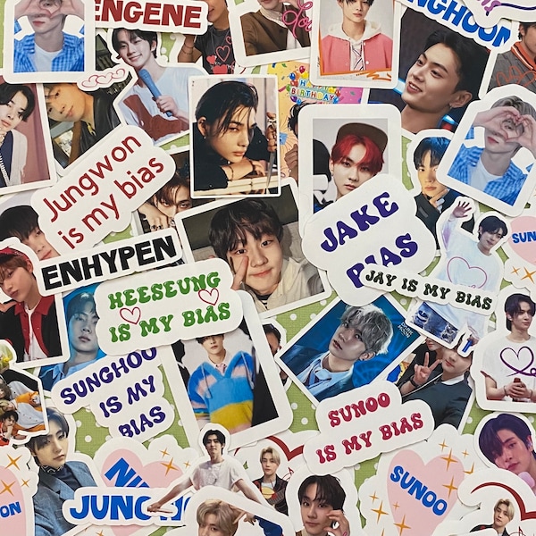 Enhypen inspired Mixed lot stickers bias OT7, kpop stickers, enhypen decals, sunghoon, jake, heeseung, jay, jungwon, sunoo, niki, kpop merch