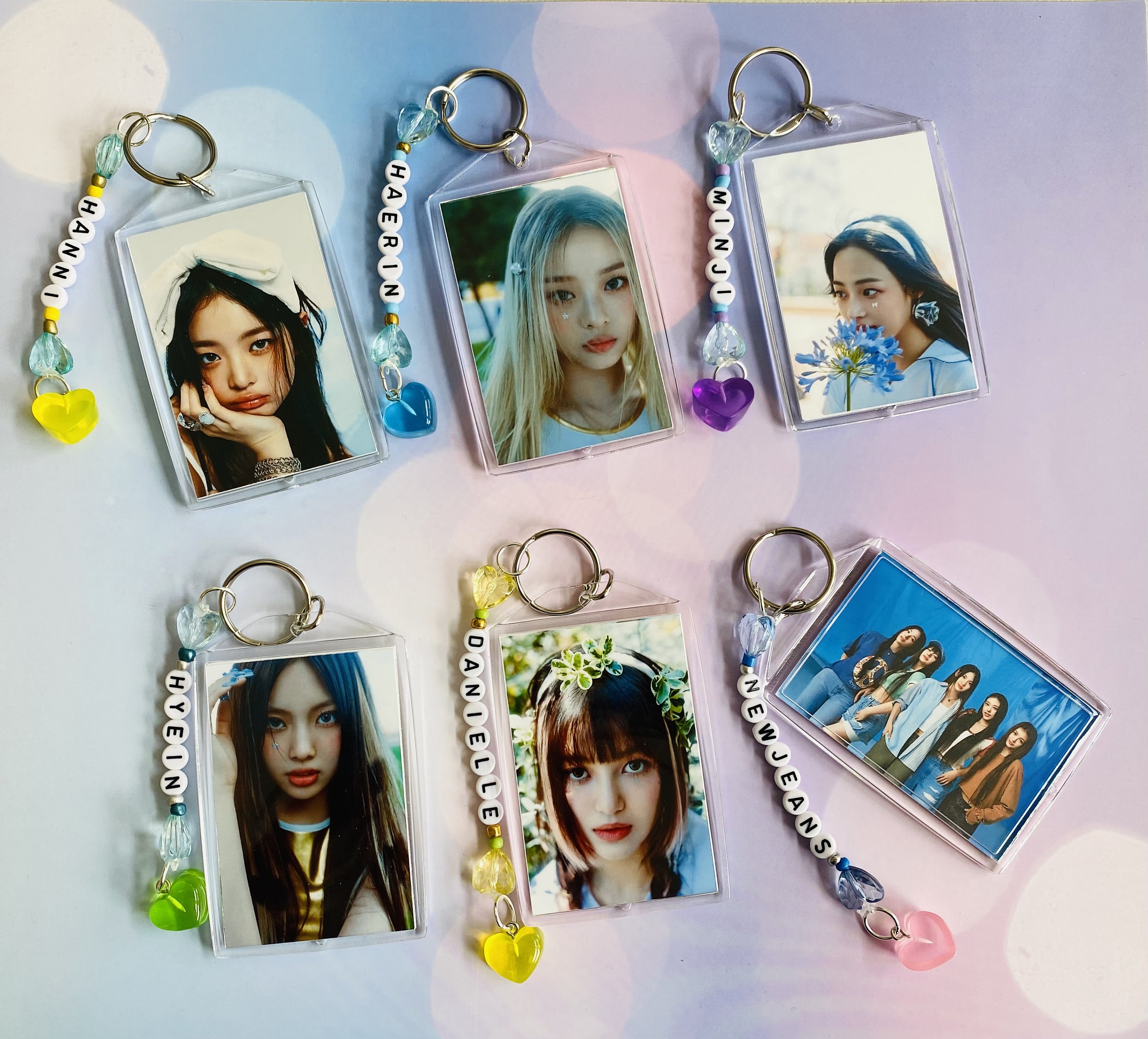 Newjeans Inspired Double Sided Bias Keychains, Minji, Haerin